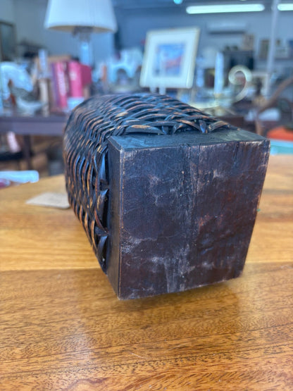 Vintage Filipino “Sibat” Basket with Hardwood Base, Palawan, Philippines - Loom Vintage