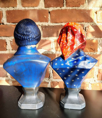 Vintage Fisherman & Wife Ceramic Busts, Hand - Painted European Figures - Loom Vintage