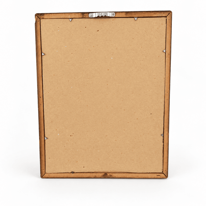 Back of carved wood frame with paper backing and hanger, photo 5 of 5