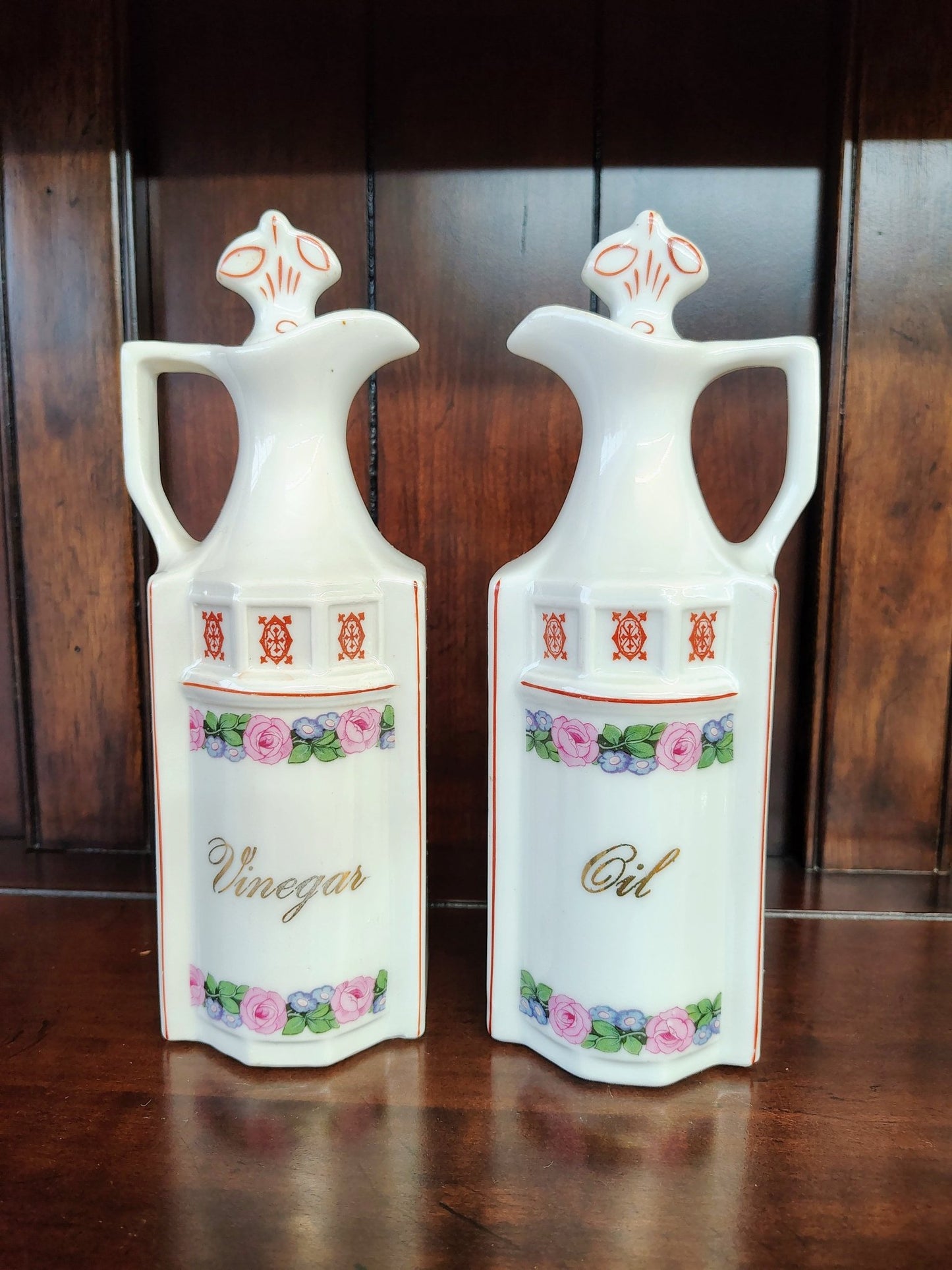 Vintage German Porcelain 13 - Piece Floral Kitchen Canister Set - Loom Vintage