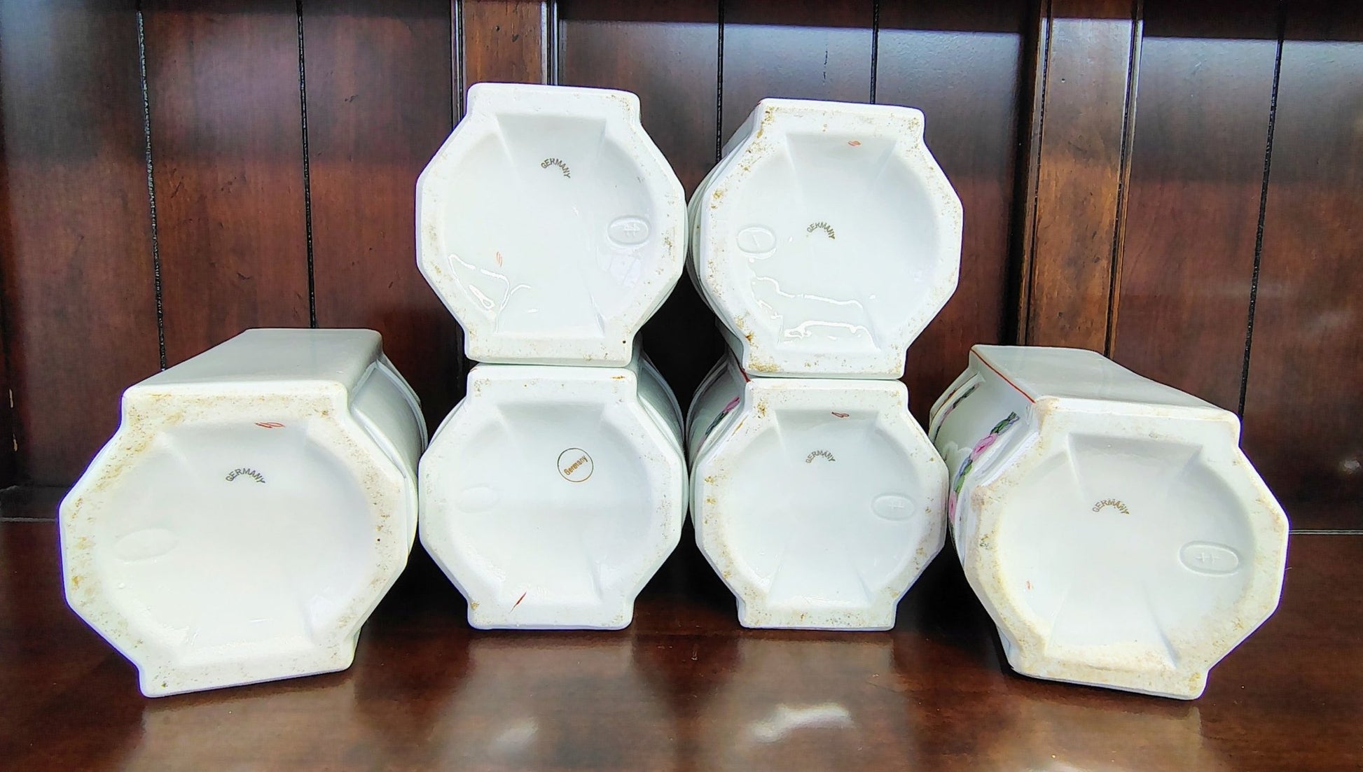Vintage German Porcelain 13 - Piece Floral Kitchen Canister Set - Loom Vintage