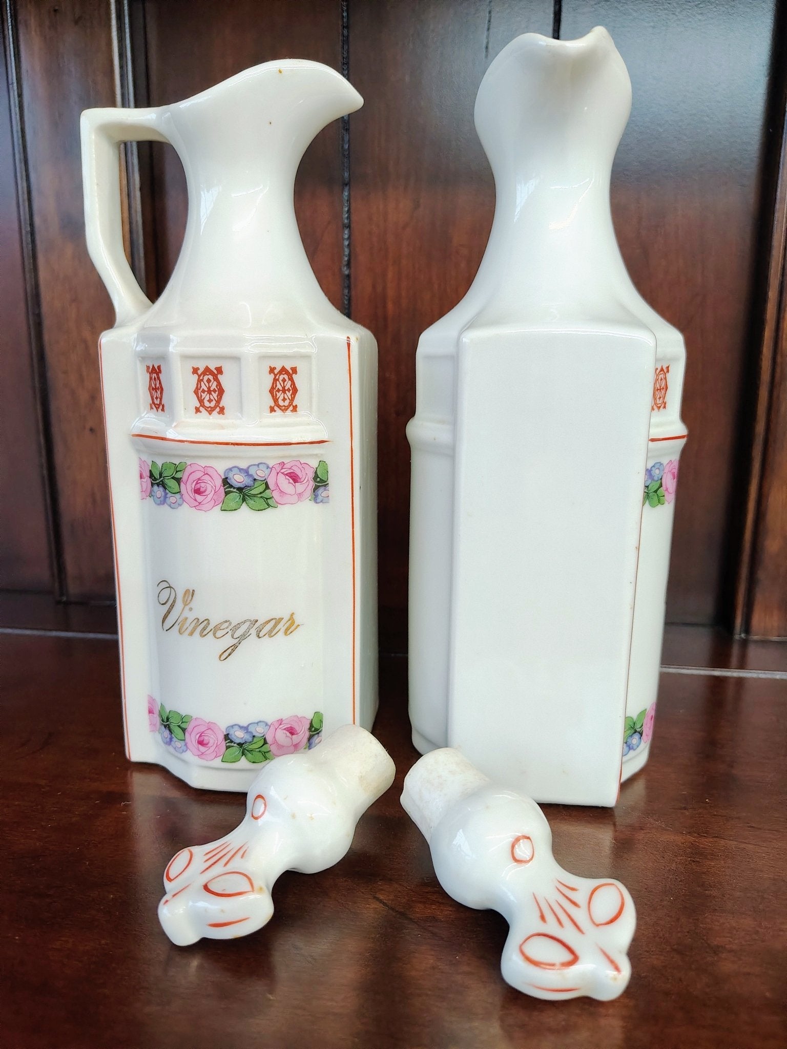 Vintage German Porcelain 13 - Piece Floral Kitchen Canister Set - Loom Vintage
