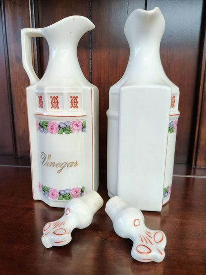Vintage German Porcelain 13 - Piece Floral Kitchen Canister Set - Loom Vintage