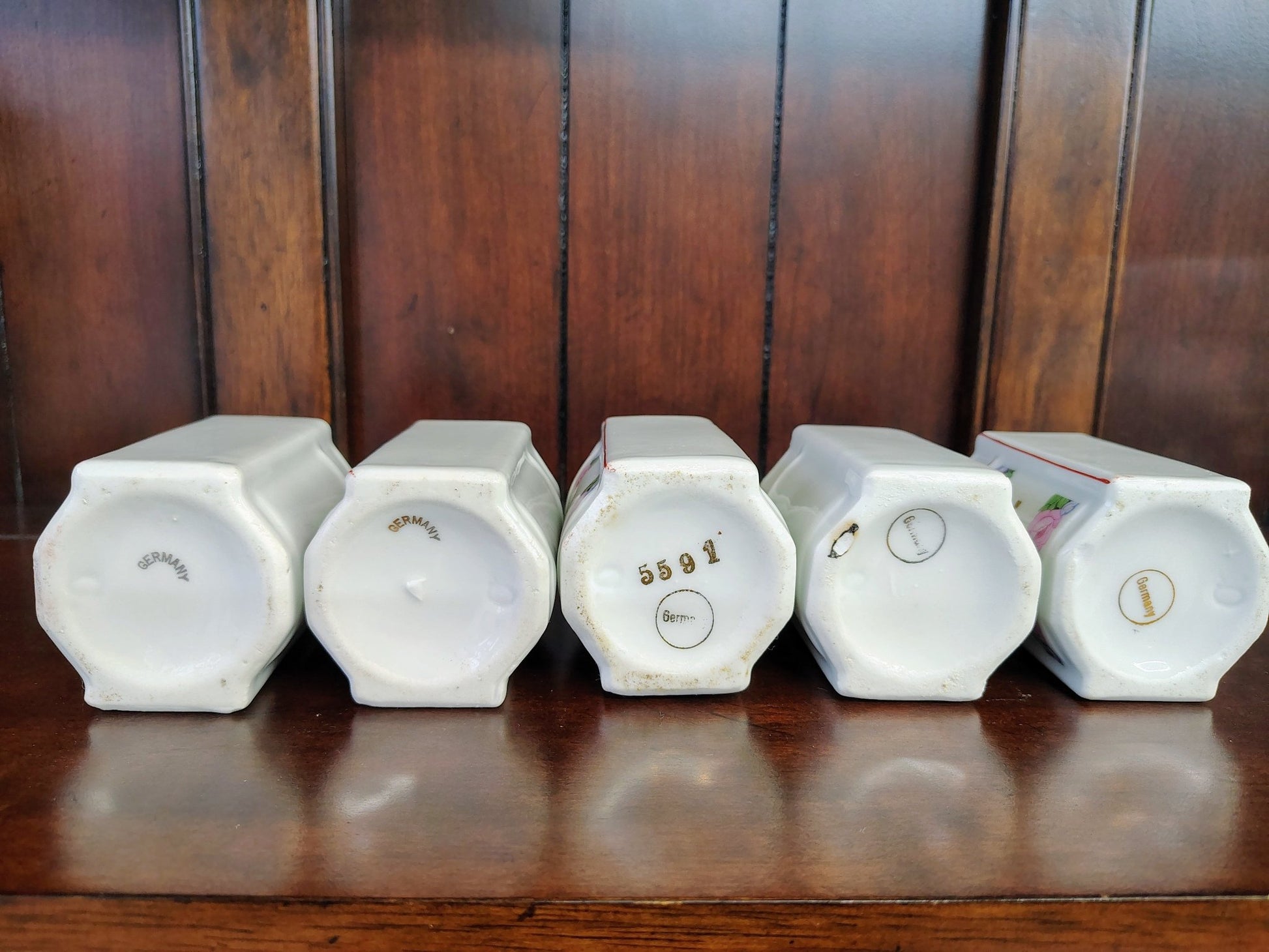 Vintage German Porcelain 13 - Piece Floral Kitchen Canister Set - Loom Vintage