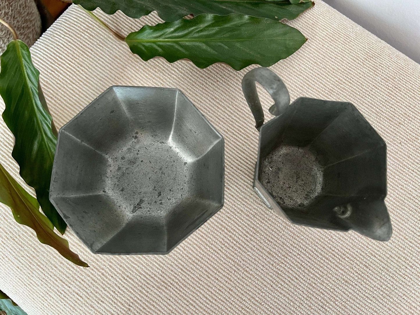 Vintage Gorham Silver Pewter Cream and Sugar Set, Silver Tableware, Planter, Succulent Planters - Loom Vintage