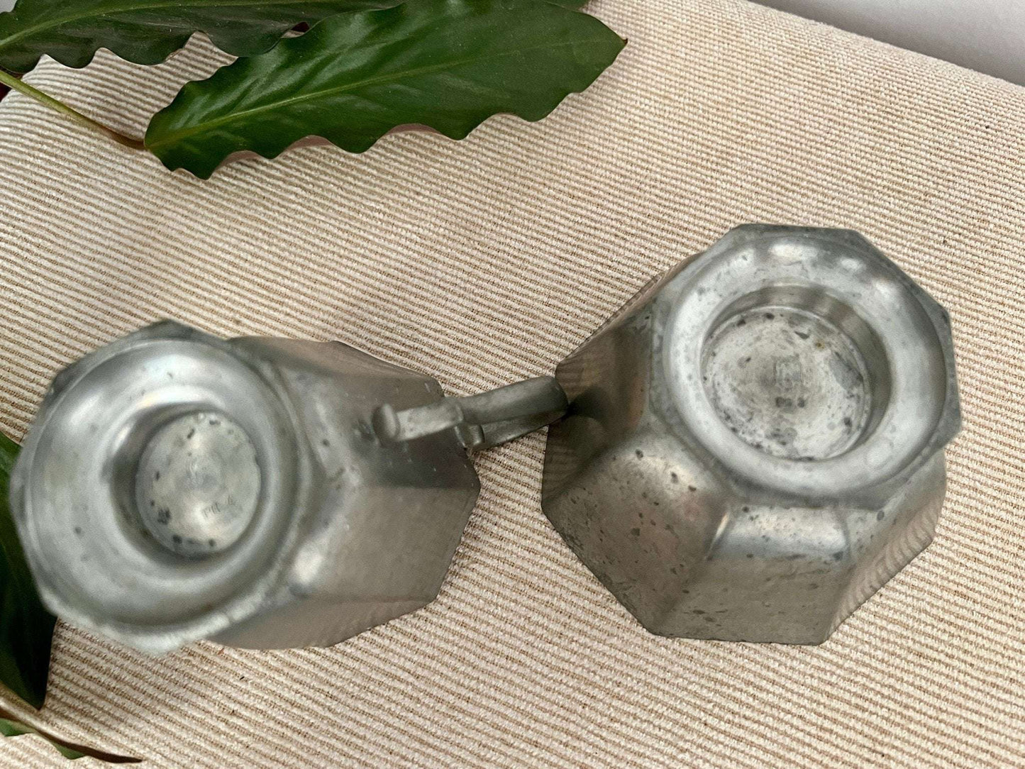 Vintage Gorham Silver Pewter Cream and Sugar Set, Silver Tableware, Planter, Succulent Planters - Loom Vintage