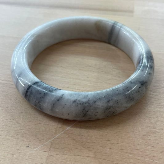 Vintage Gray & White Marble Bangle Bracelet - Loom Vintage