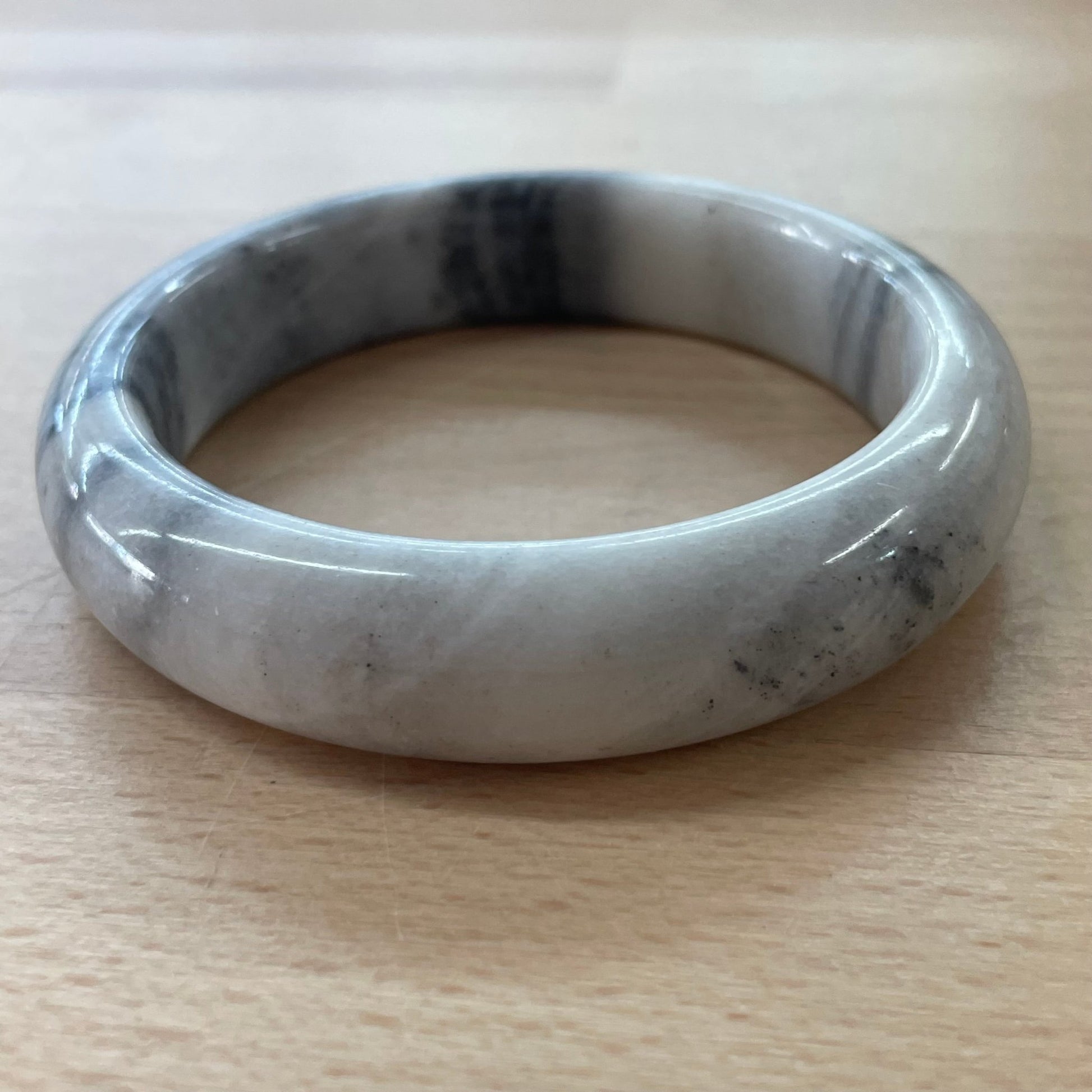 Vintage Gray & White Marble Bangle Bracelet - Loom Vintage