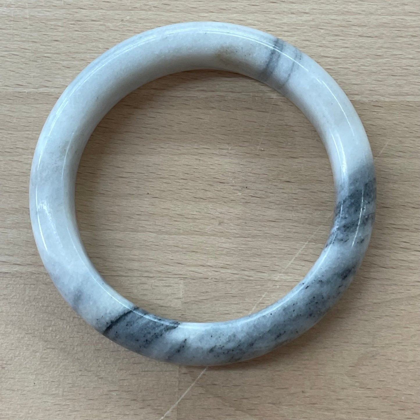 Vintage Gray & White Marble Bangle Bracelet - Loom Vintage