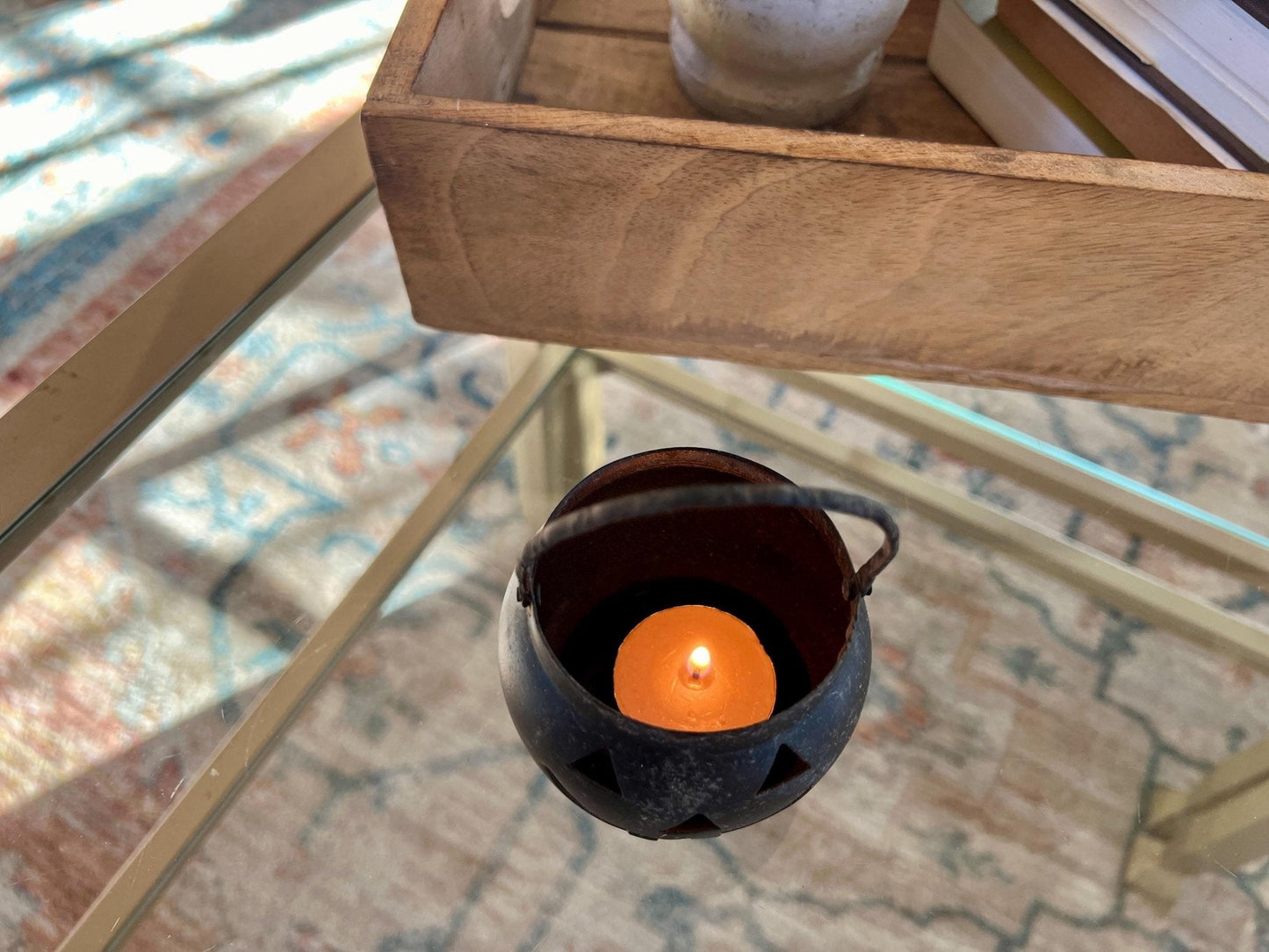 Vintage Hosley USA Metal Pumpkin Jack-o-Lantern Candle Holder – Halloween & Fall Décor - Loom Vintage