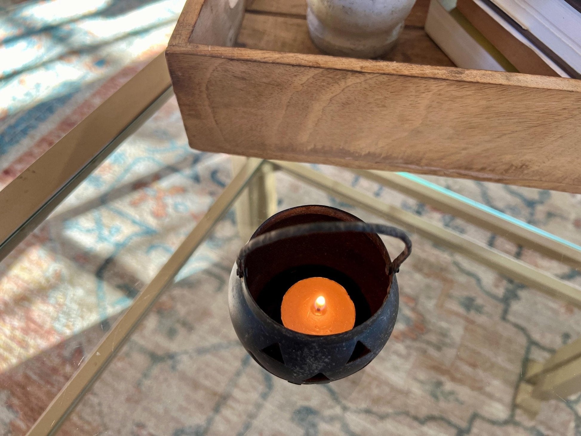 Vintage Hosley USA Metal Pumpkin Jack-o-Lantern Candle Holder – Halloween & Fall Décor - Loom Vintage