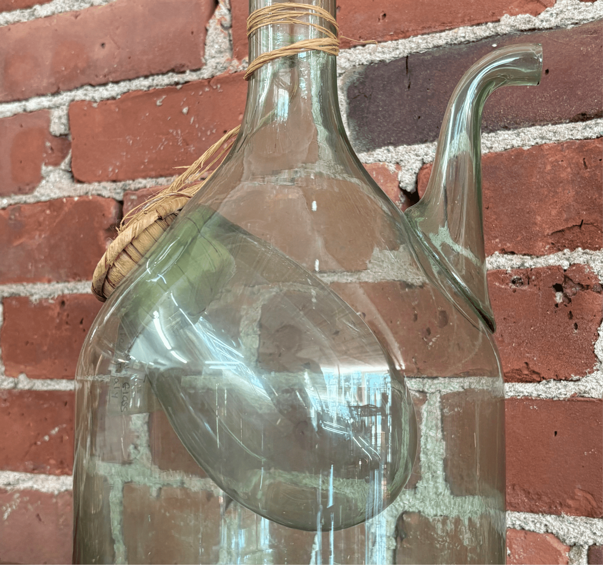 Vintage Italian Green Glass Wine Decanter with Ice Chamber & Stopper - Loom Vintage