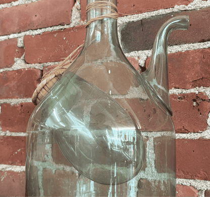 Vintage Italian Green Glass Wine Decanter with Ice Chamber & Stopper - Loom Vintage