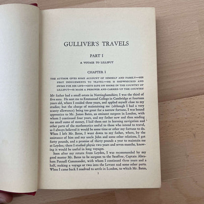 Vintage Jonathan Swift Decorative Red Cloth Book – Classic Shelf Decor - Loom Vintage