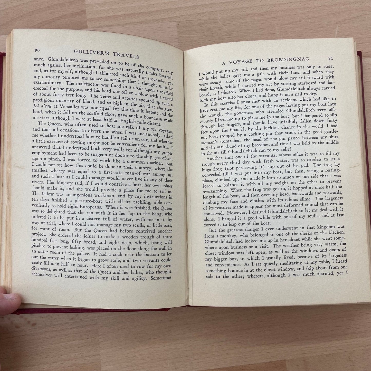 Vintage Jonathan Swift Decorative Red Cloth Book – Classic Shelf Decor - Loom Vintage
