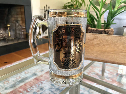 Vintage Las Vegas Beer Stein, Glass Stein, Casino Scene, Collectable, gift, beer mugs, beer steins, man cave decor - Loom Vintage