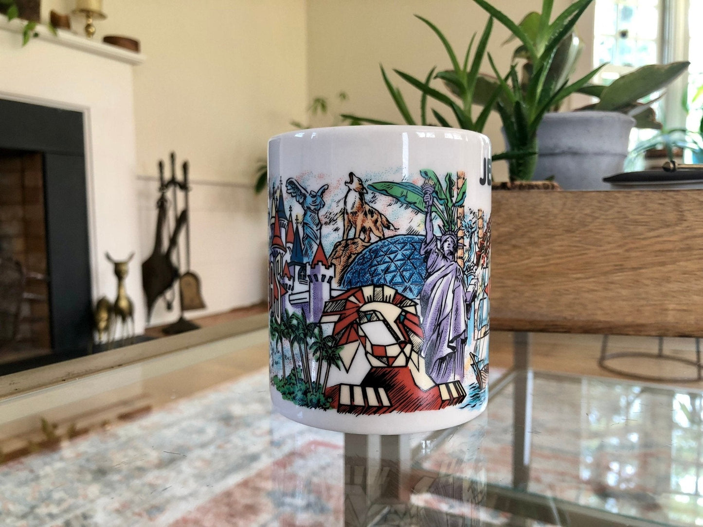 Vintage LAS VEGAS Mug Coffee/Tea Mug Casino Print, Vegas Monuments, Jennifer - Loom Vintage