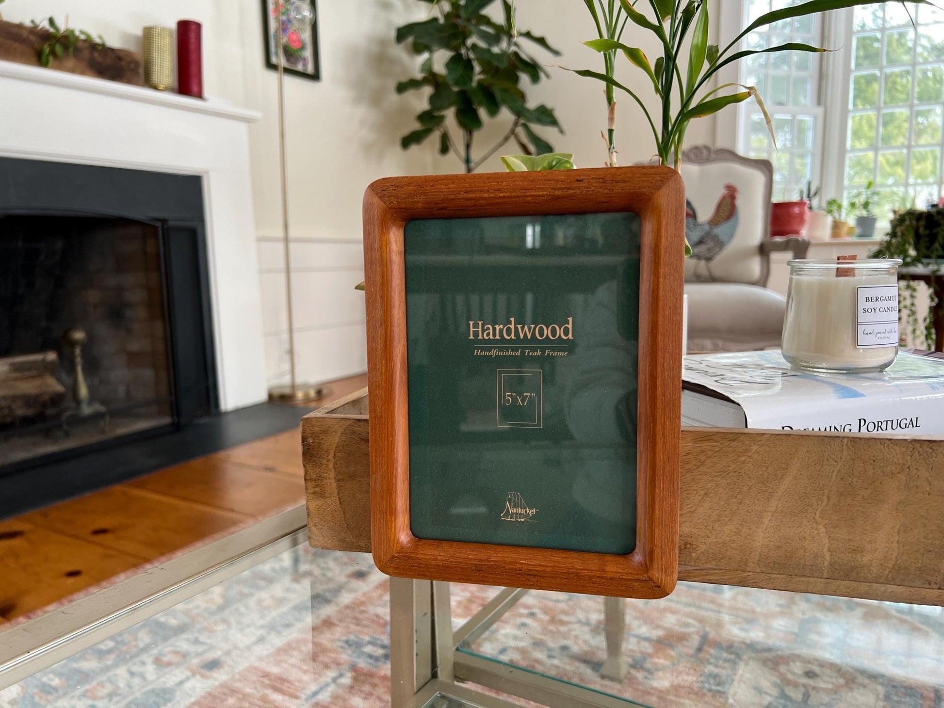 Vintage Mid Century Modern Simple Wood Picture frame, 5" x 7", Danish Modern Rounded Edge, Hanging Wall Gallery - Loom Vintage