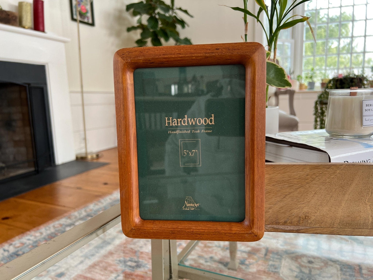 Vintage Mid Century Modern Simple Wood Picture frame, 5" x 7", Danish Modern Rounded Edge, Hanging Wall Gallery - Loom Vintage