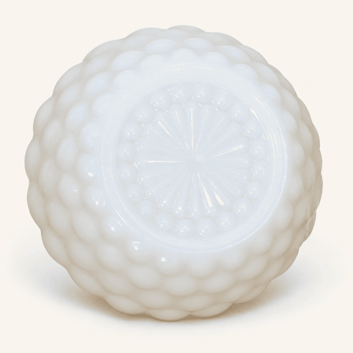 Vintage milk glass cream and sugar set in the Bubble pattern, photo 5 of 5