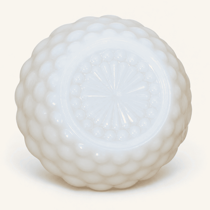 Vintage milk glass cream and sugar set in the Bubble pattern, photo 5 of 5