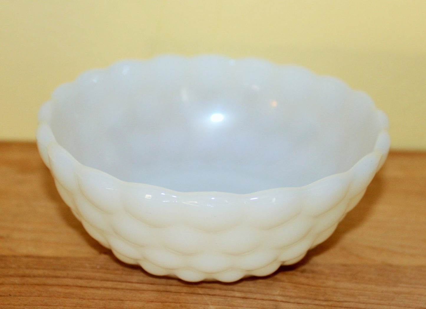 Vintage Milk Glass Cream & Sugar Set — Bubble Pattern - Loom Vintage