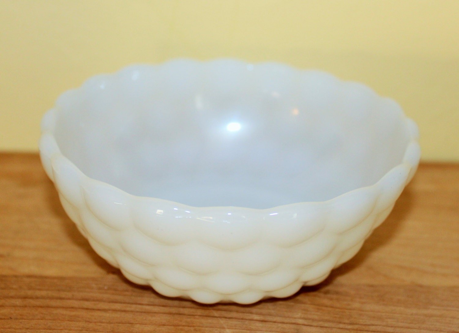 Vintage Milk Glass Cream & Sugar Set — Bubble Pattern - Loom Vintage