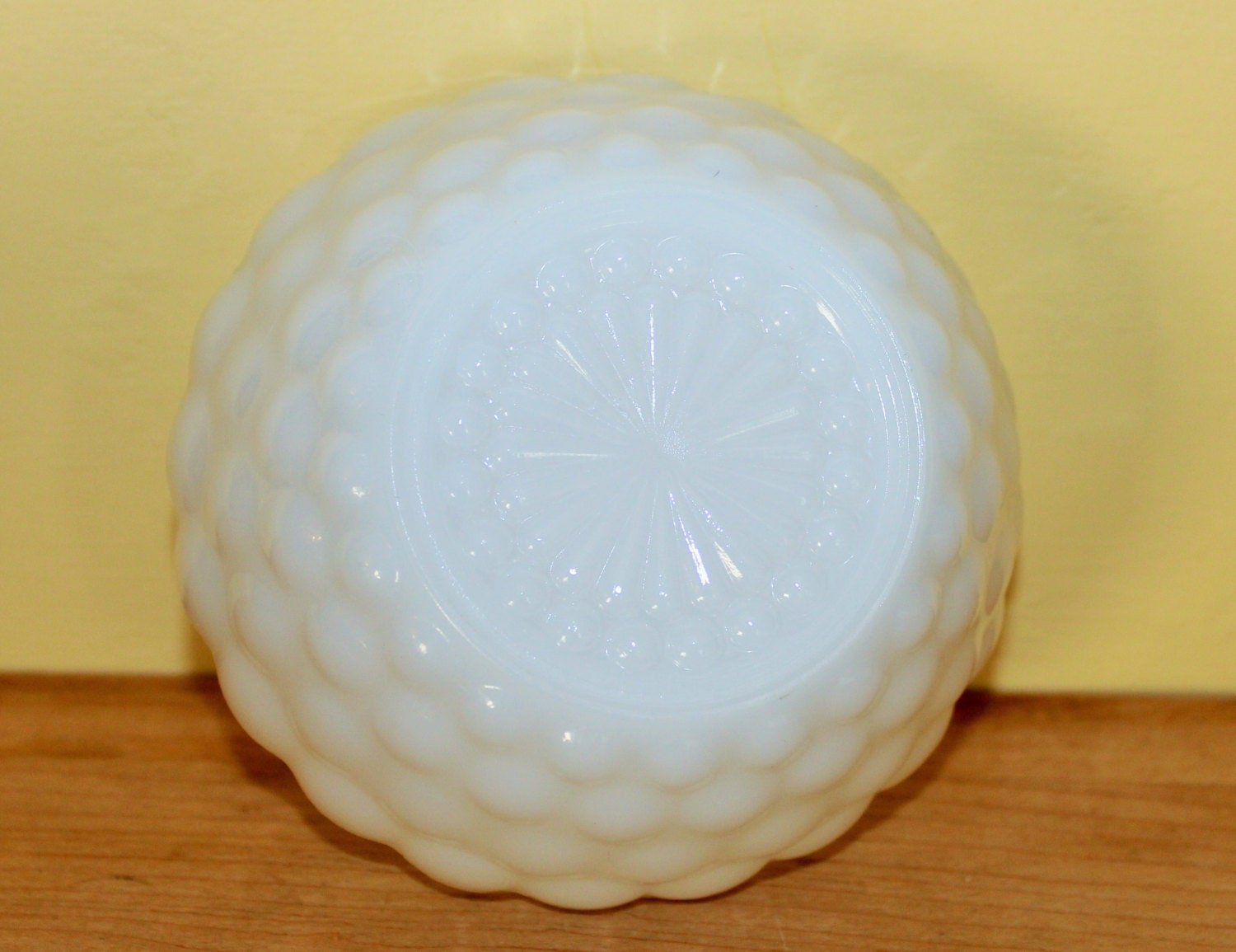 Vintage Milk Glass Cream & Sugar Set — Bubble Pattern - Loom Vintage