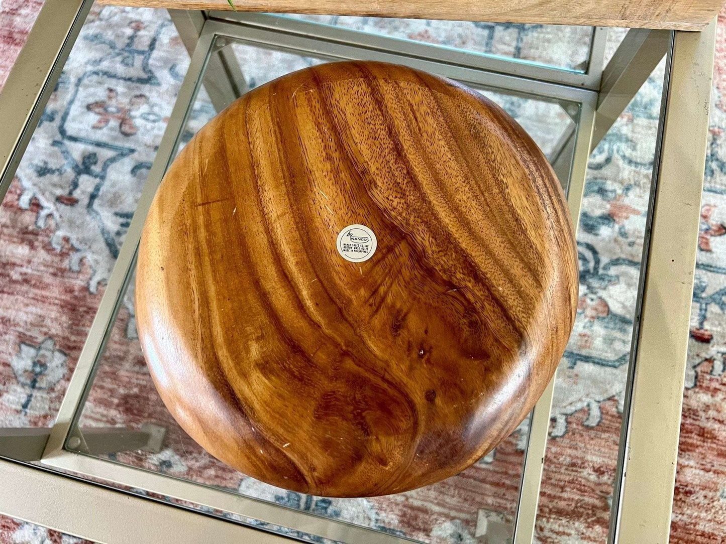 Vintage Monkey Pod Serving Tray, Divided Wooden Dish Bowl, Mid Century, Made by NANCO - Loom Vintage