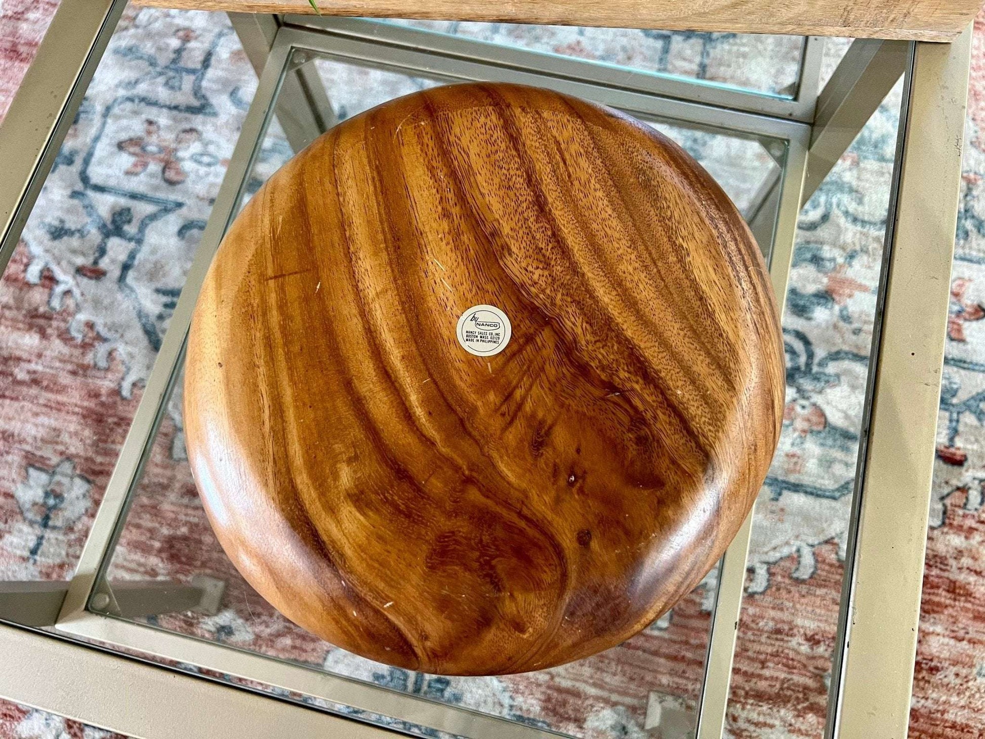 Vintage Monkey Pod Serving Tray, Divided Wooden Dish Bowl, Mid Century, Made by NANCO - Loom Vintage