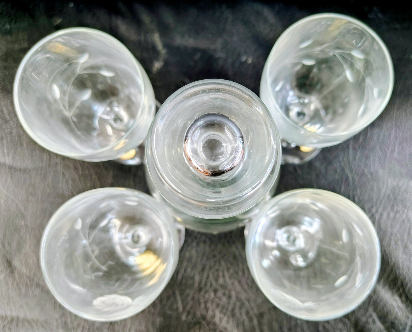 Vintage Morgantown Crystal Port Decanter Set with Etched Rose Glasses – 5 Pieces - Loom Vintage
