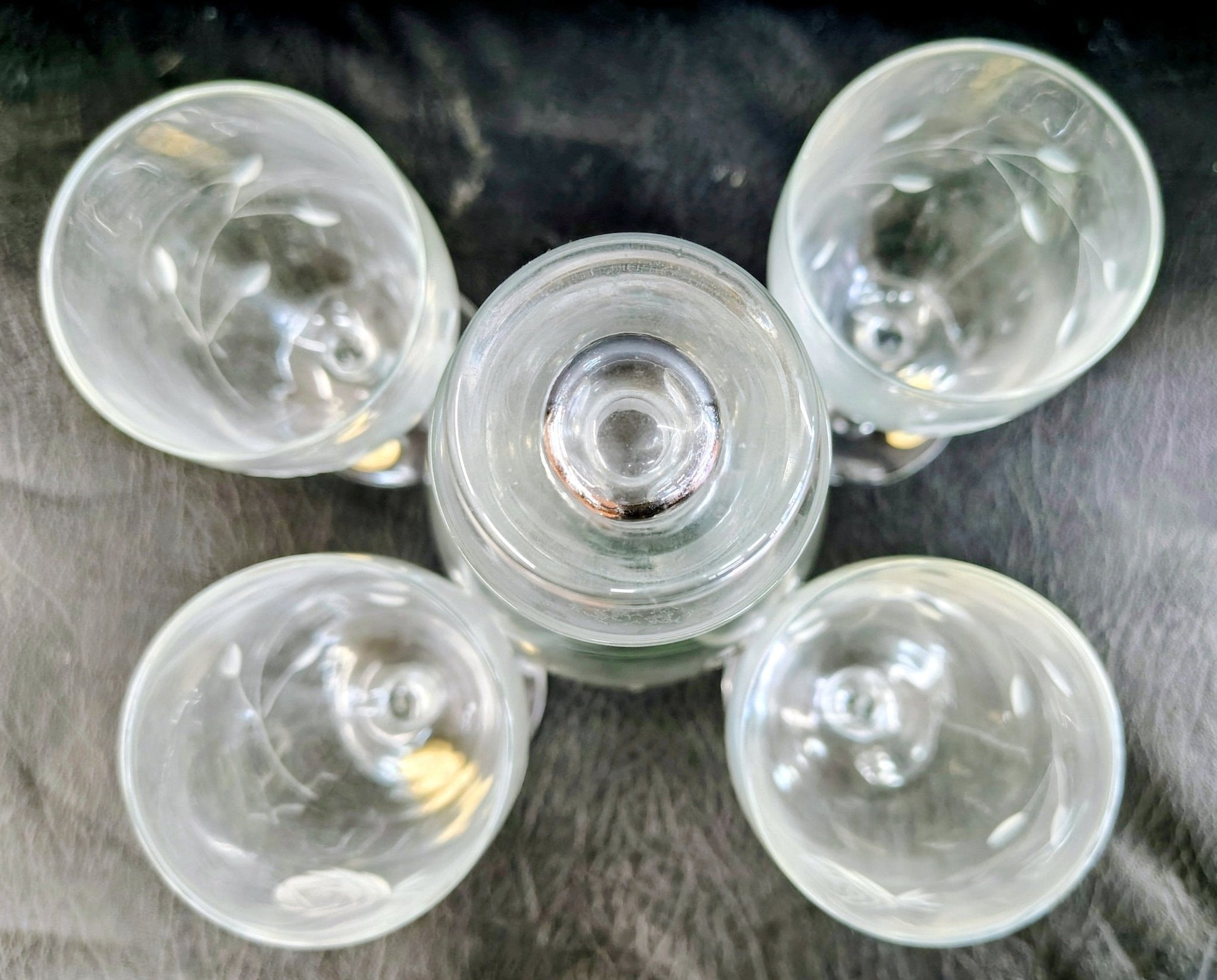 Vintage Morgantown Crystal Port Decanter Set with Etched Rose Glasses – 5 Pieces - Loom Vintage