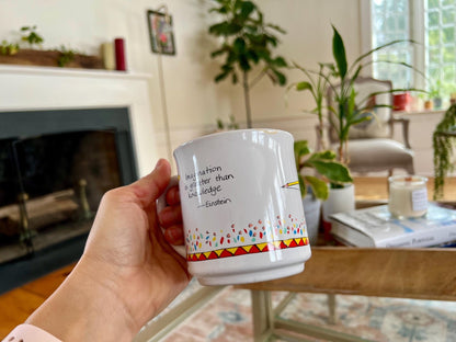 Vintage Mug, Imagination, Knowledge, Einstein, Phrase, Citation, Coffee Cup, Message Mug, Novelty Cup, Ceramic, Tea Cup - Loom Vintage