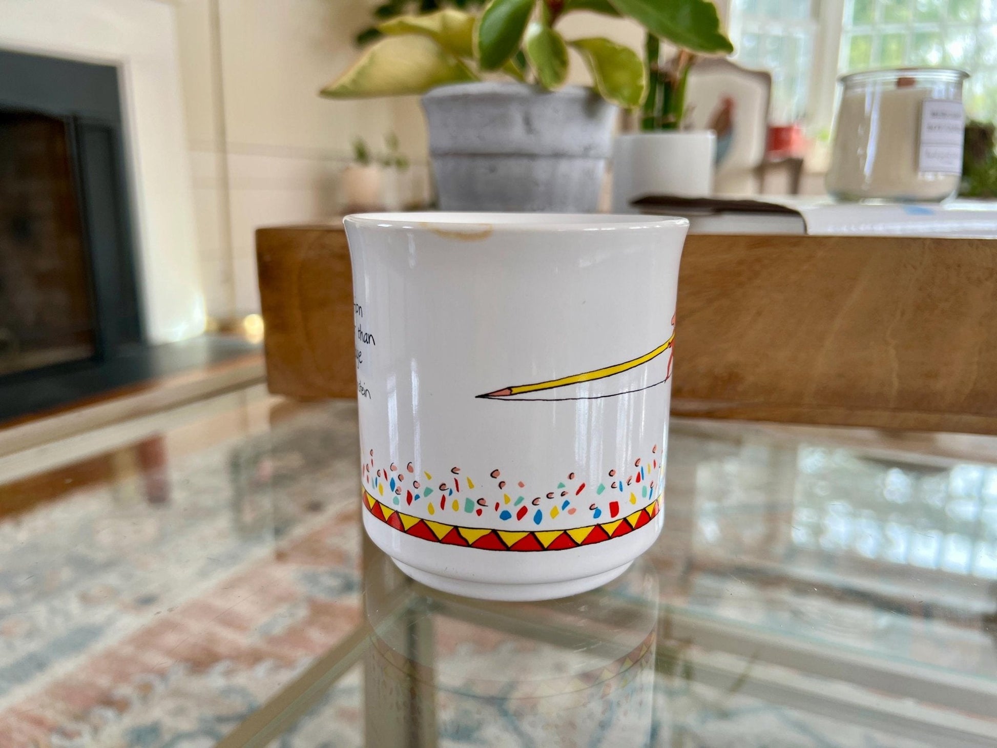Vintage Mug, Imagination, Knowledge, Einstein, Phrase, Citation, Coffee Cup, Message Mug, Novelty Cup, Ceramic, Tea Cup - Loom Vintage