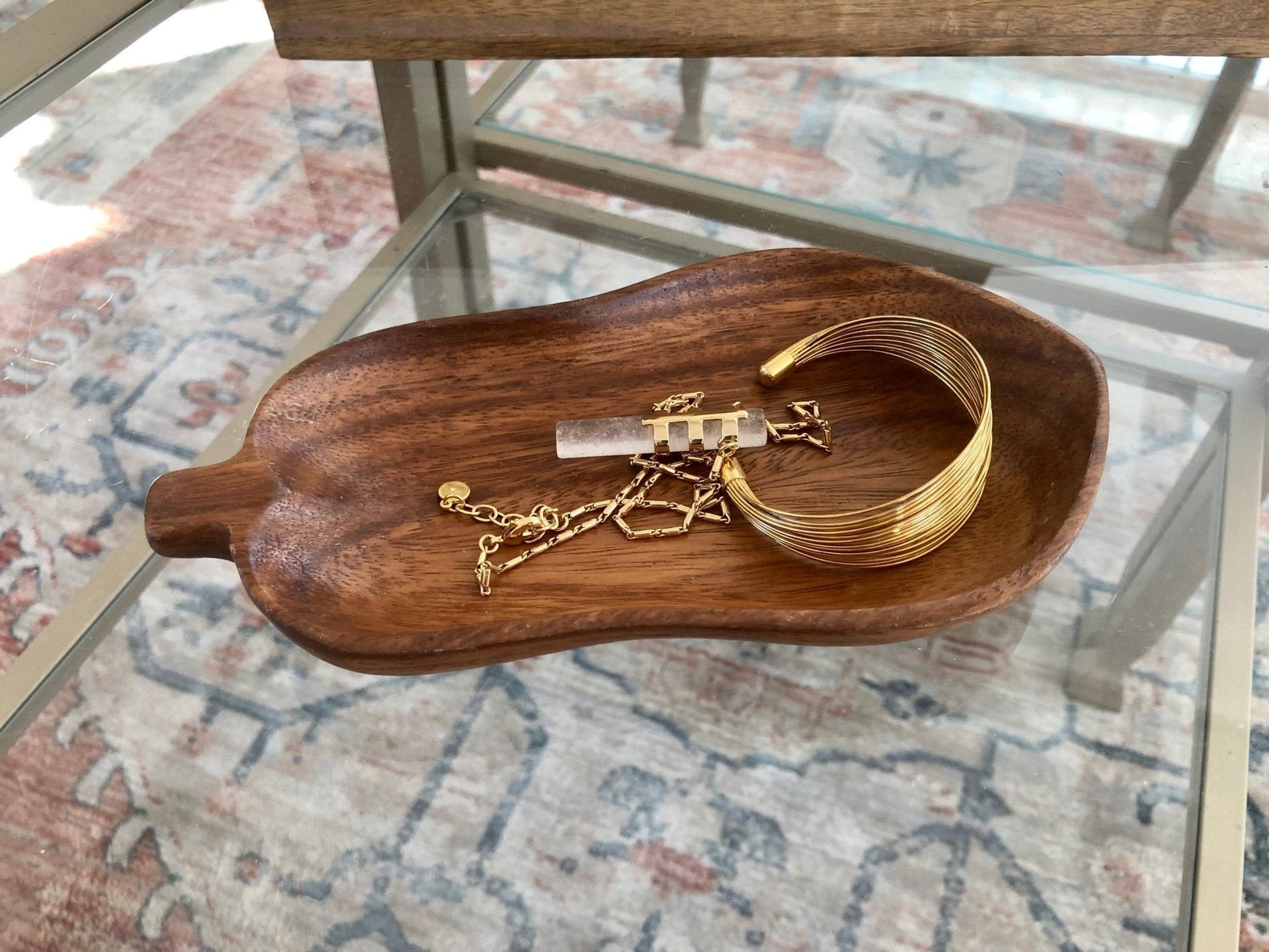 Vintage Pair of Pear Shape Monkey Pods, Wood Trays, small wooden pear shape trays, small wood trays, fruit shape monkey pods - Loom Vintage