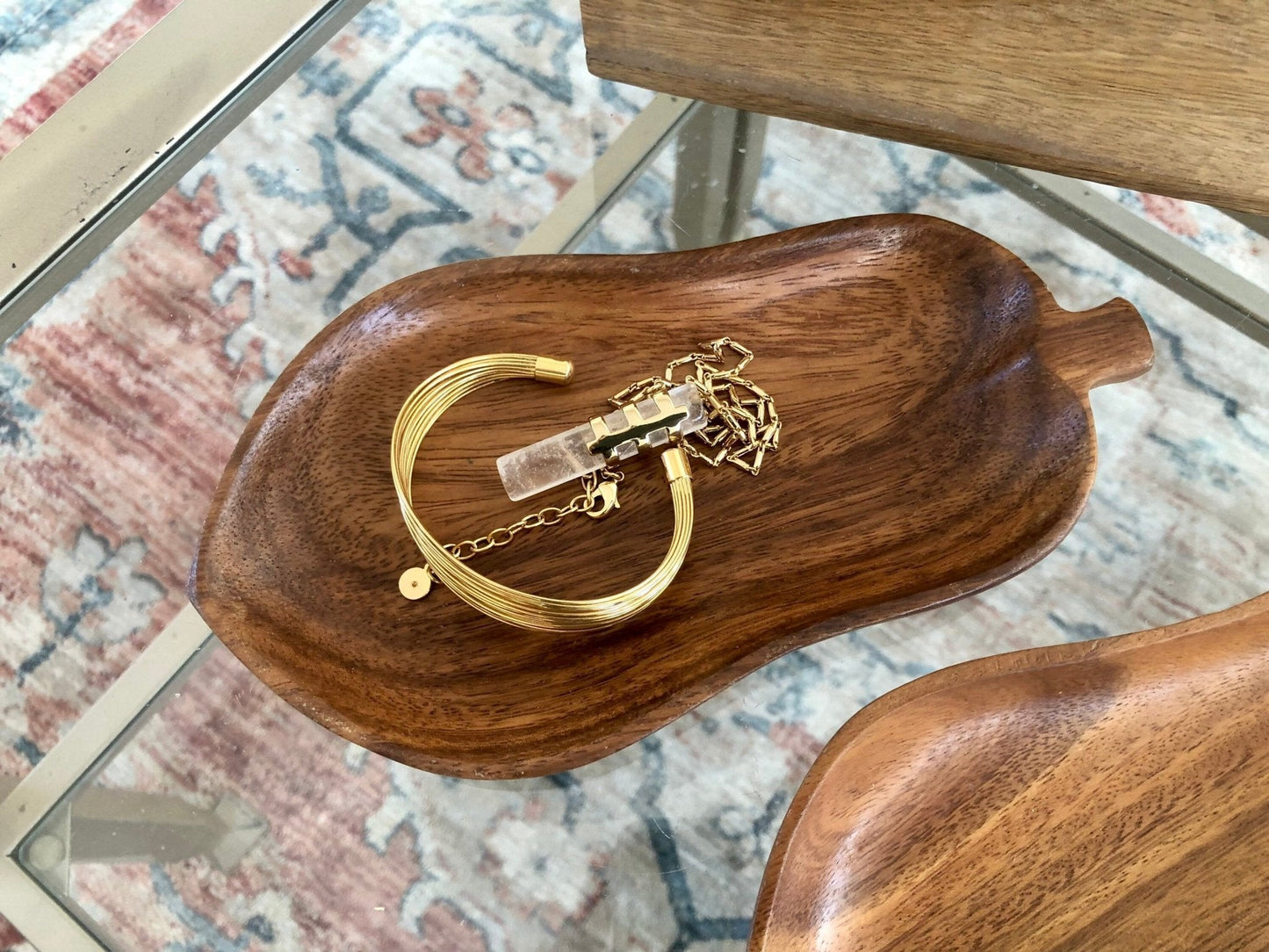 Vintage Pair of Pear Shape Monkey Pods, Wood Trays, small wooden pear shape trays, small wood trays, fruit shape monkey pods - Loom Vintage