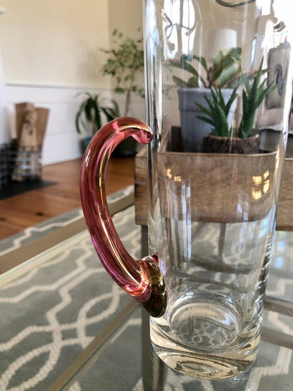 Vintage Pitcher with Pink Handle, Pitcher, Drinkware, Barware - Loom Vintage