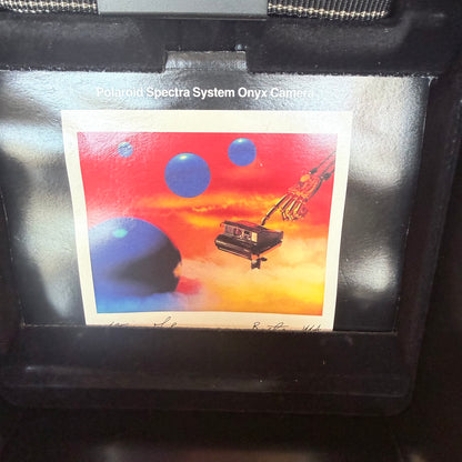 Vintage 1987 Polaroid Spectra Onyx transparent camera with hard case, photo 3 of 7