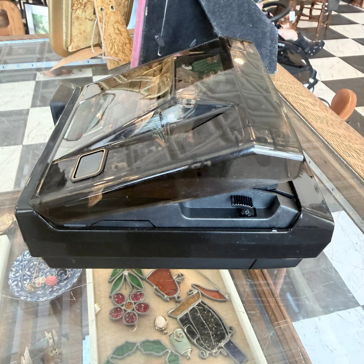 Vintage 1987 Polaroid Spectra Onyx transparent camera with hard case, photo 7 of 7