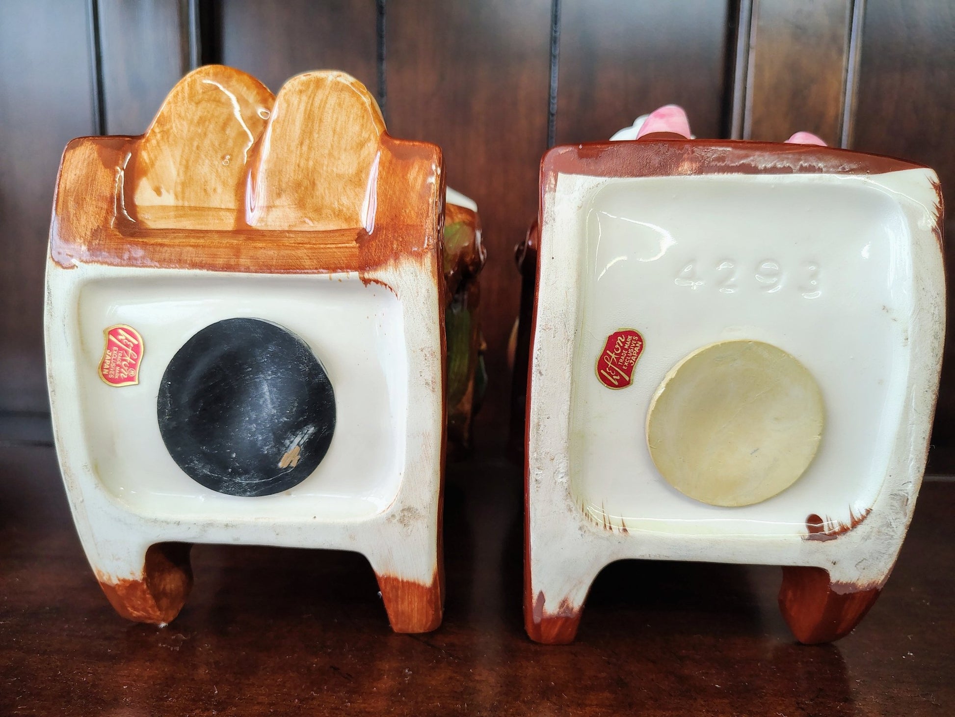 Vintage “Retirement Fund” Grandparents Piggy Banks – Set of 2 – 7.5” - Loom Vintage