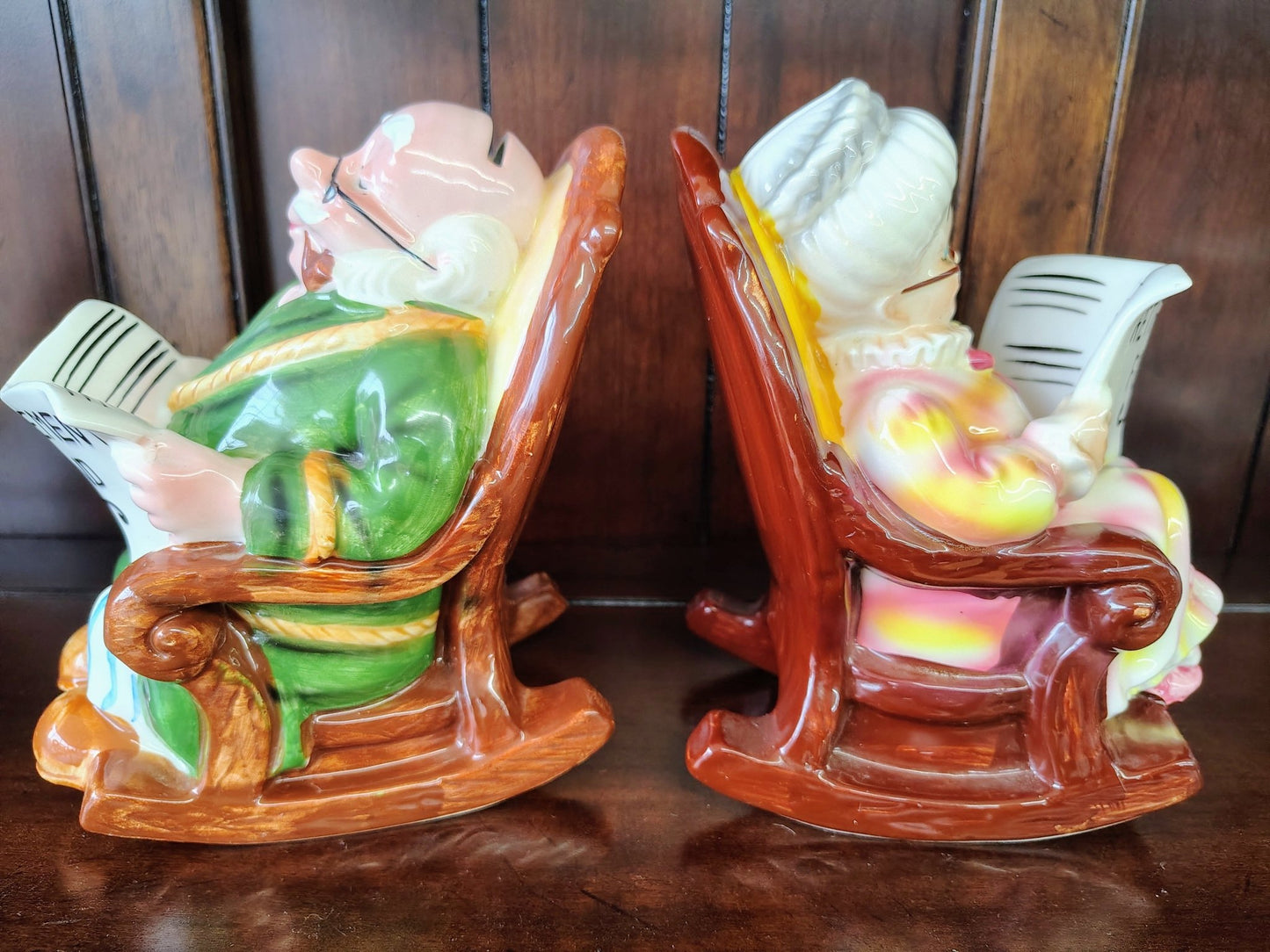 Vintage “Retirement Fund” Grandparents Piggy Banks – Set of 2 – 7.5” - Loom Vintage