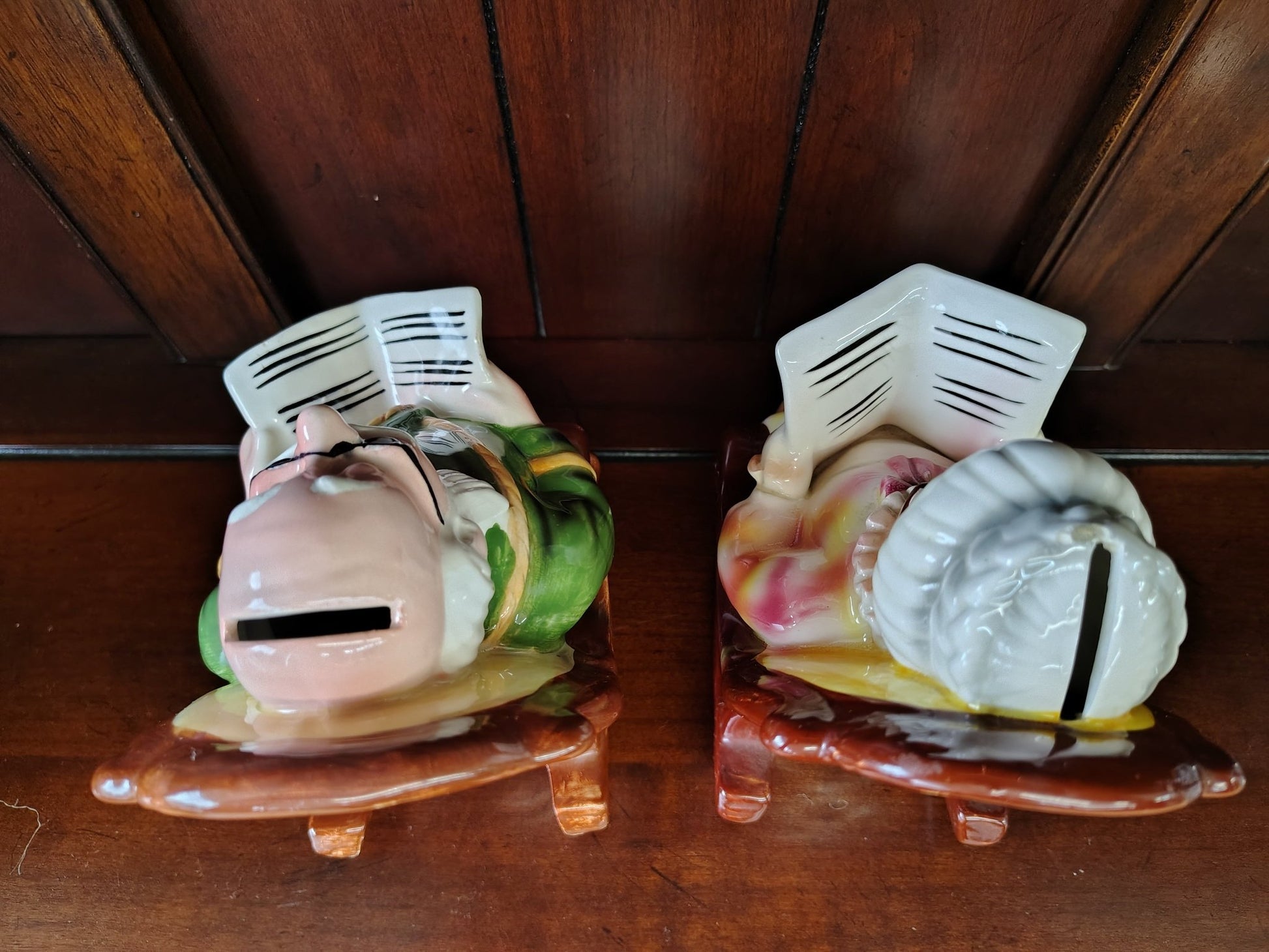 Vintage “Retirement Fund” Grandparents Piggy Banks – Set of 2 – 7.5” - Loom Vintage