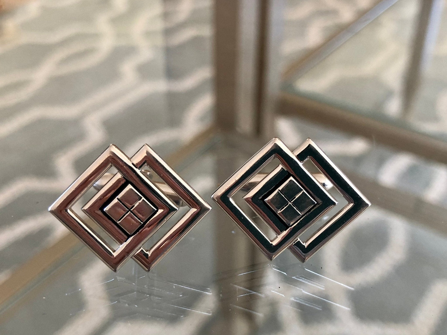 Vintage set of SWANK Cufflinks and Tie Clip / Tie Bar - Loom Vintage