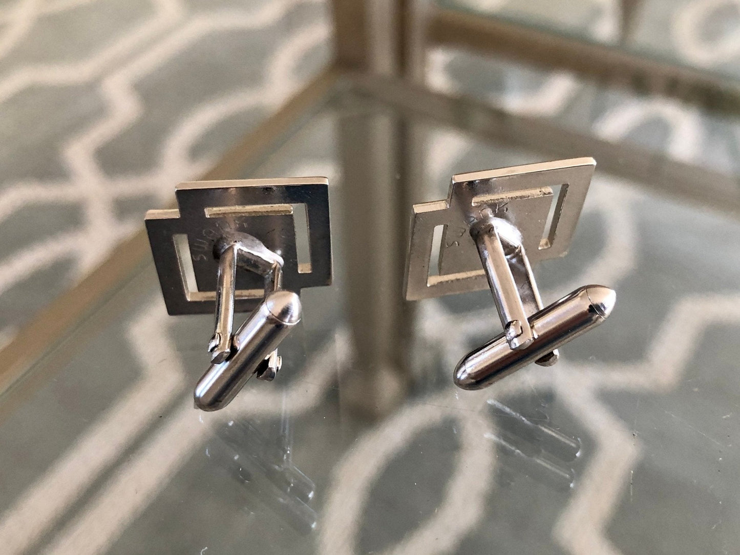 Vintage set of SWANK Cufflinks and Tie Clip / Tie Bar - Loom Vintage