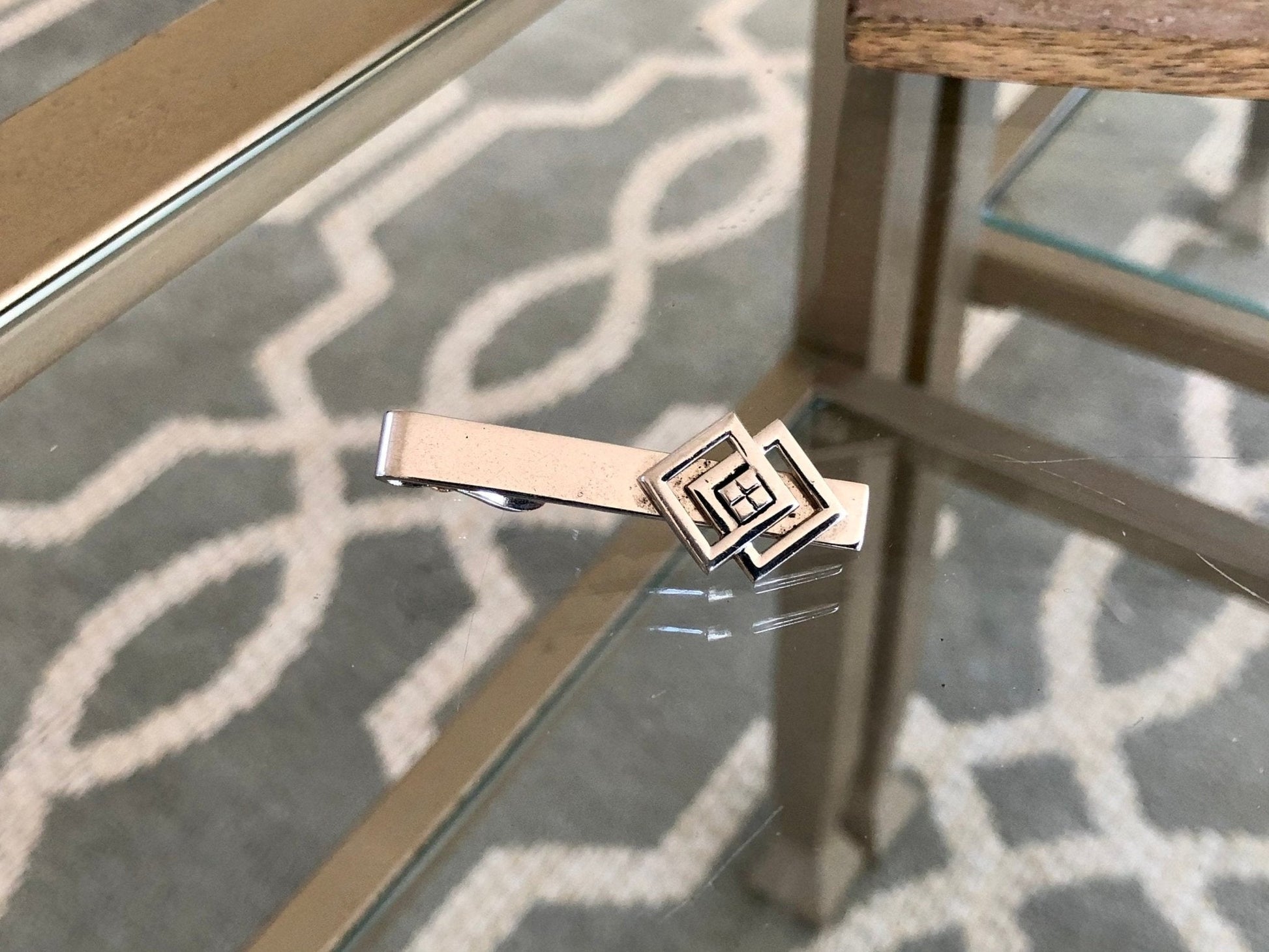 Vintage set of SWANK Cufflinks and Tie Clip / Tie Bar - Loom Vintage