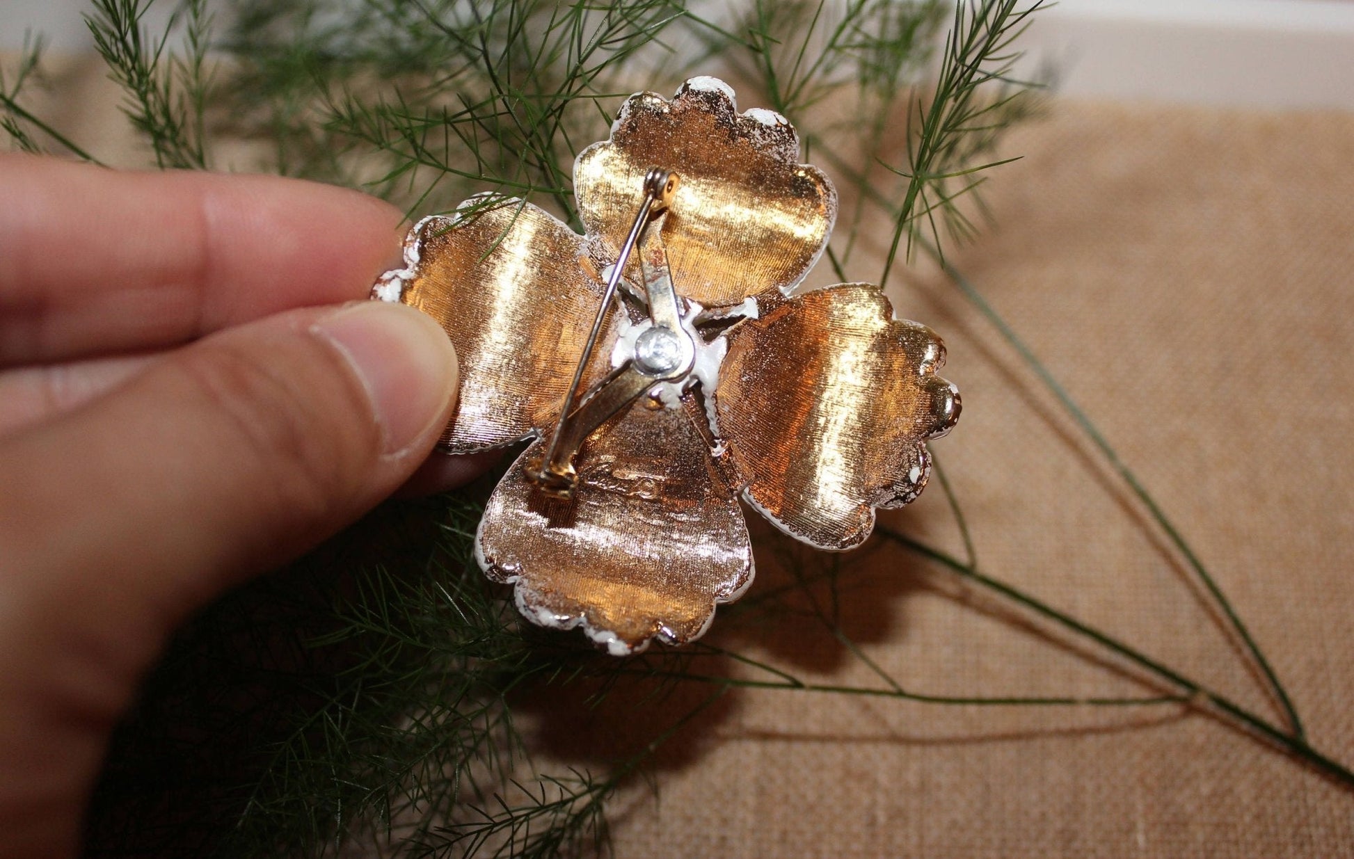 Vintage Signed Capri Flower Brooch - Loom Vintage