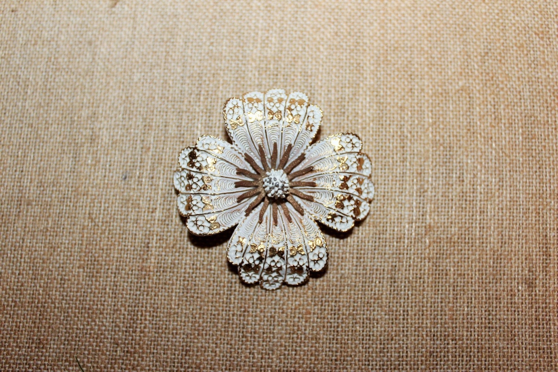 Vintage Signed Capri Flower Brooch - Loom Vintage