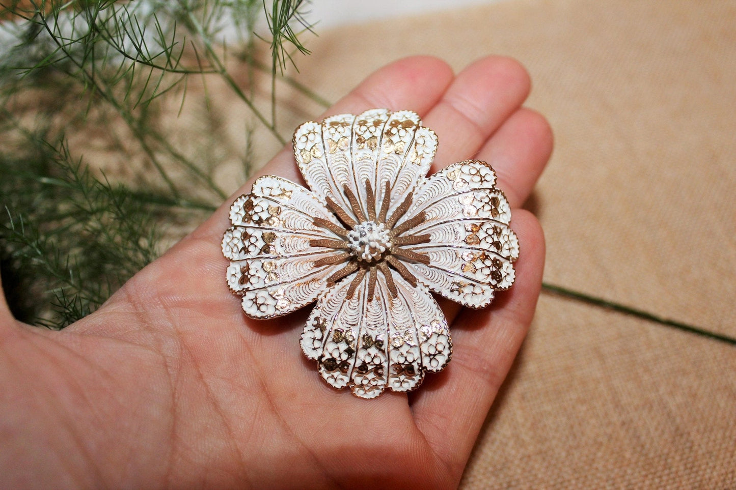 Vintage Signed Capri Flower Brooch - Loom Vintage