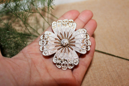 Vintage Signed Capri Flower Brooch - Loom Vintage