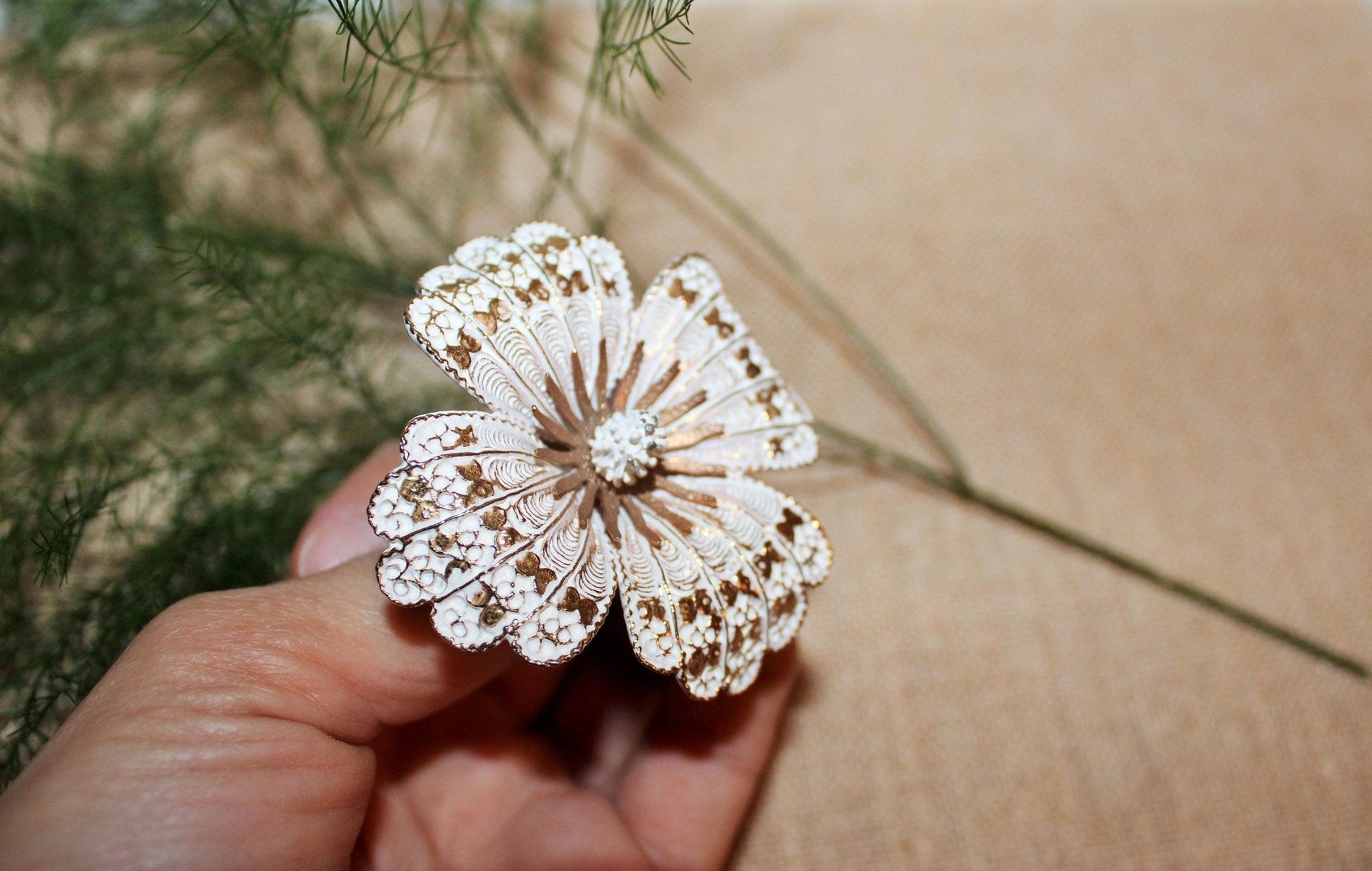Vintage Signed Capri Flower Brooch - Loom Vintage